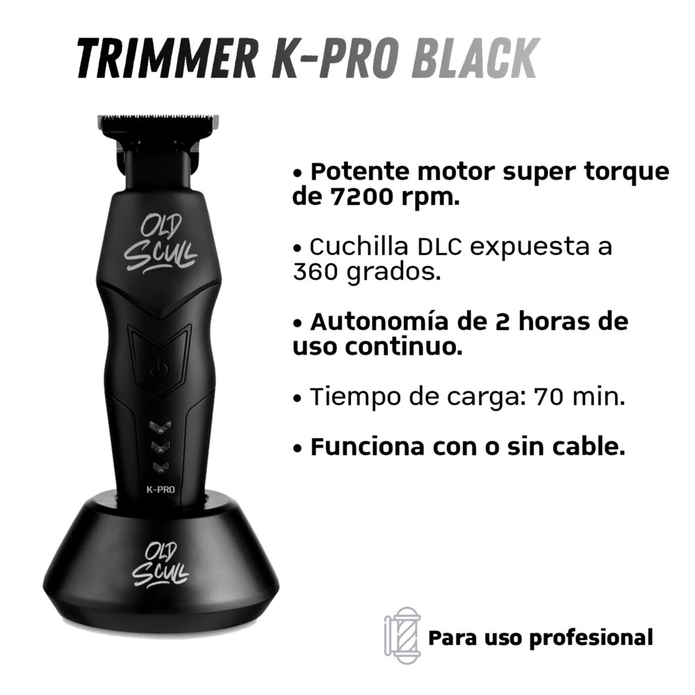 Preventa - Maquina para barbería K-Pro Trimmer Black - Imagen 5